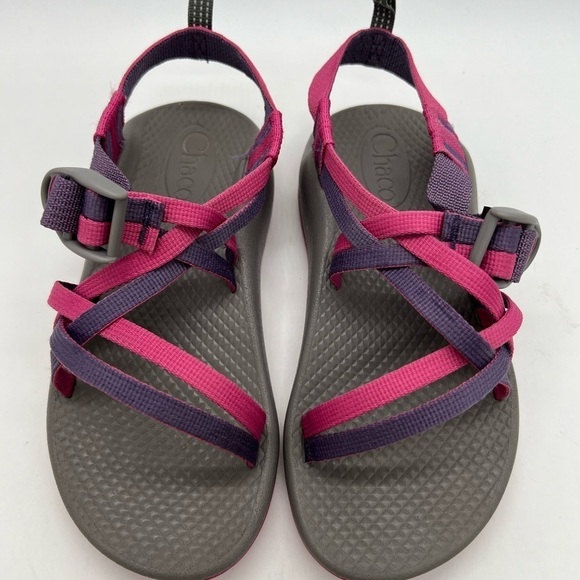 CHACO GIRLS STRAPPY SANDALS SIZE 1 PINK & PURPLE STRAPS - Picture 8 of 13